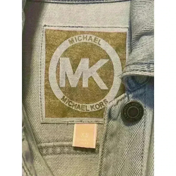 Michael Kors Womens Denim Jumpsuit Button-Front Long Corral Size XS WORK WEAR - Picture 4 of 4